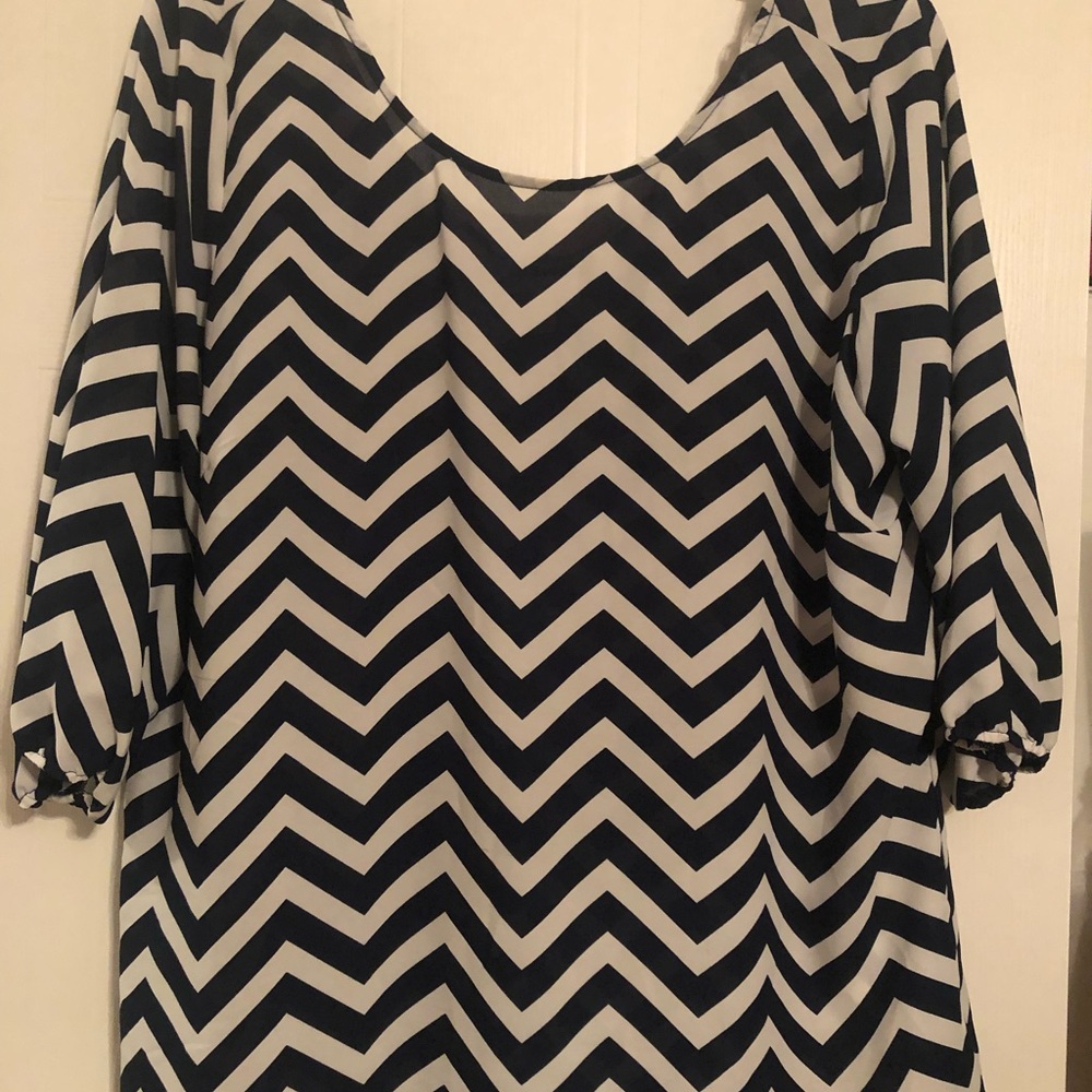 Navy and White cute top with bow